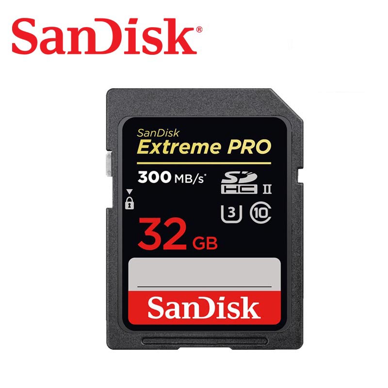 SanDisk Extreme PRO 고속 SD 카드 32GB 64GB 128GB Class10 300 메터/초 U3 4K UHS-II 플래시 메모리 카드 (전문 카메라 용)
